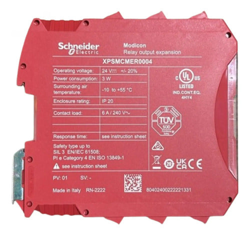 Modulo Para Rele De Segurança Xpsmcmer0004 Schneider 24v