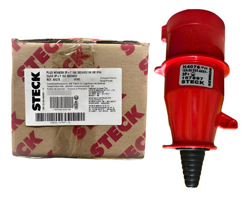Kit Com 3: Plug N4076 16a 3p+t 380/440v Vermelho Steck Vermelho