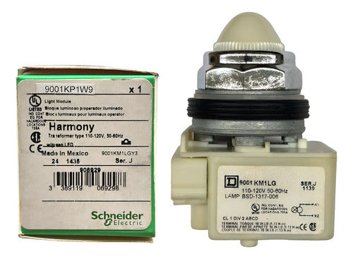 Sinaleiro 30mm Metálico 9001kp1w9 Branco Schneider Branco 120v