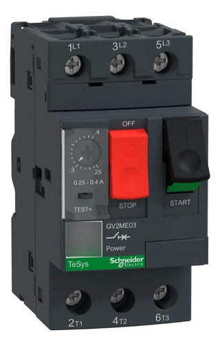 Disjuntor Motor Termomagnético Gv2me03 0,25/0,40a Schneider 690 50 60 Hz