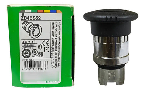 Cabeçote Cogumelo Ø40 Com Retenção Preto Zb4bs52 Schneider Preto -
