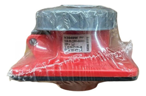 Tomada Emb N3049w 2p+t 16a 380/440v 9h Vermelha Steck Vermelho
