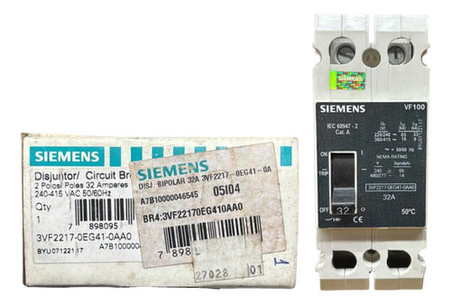 Disjuntor Bipolar 32a 240-415v 3vf2217-0eg41-0aa0 Siemens