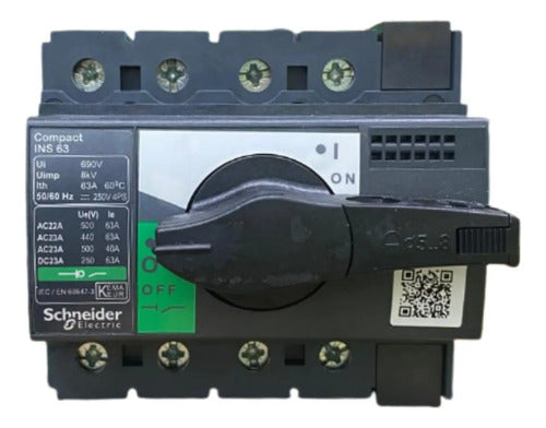 Interruptor Seccionador Ins63a Tetrapolar 28903 Schneider Preto