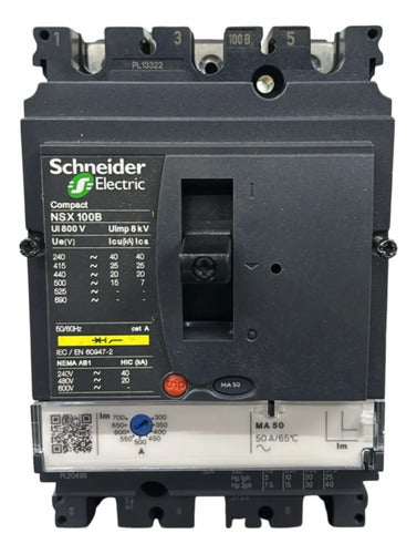 Disjuntor Tripolar 50a Nsx100b-ma50 Schneider