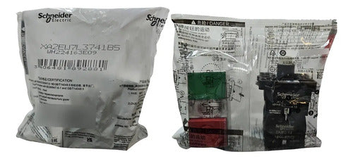 Kit C/ 3: Botão Duplo + Sinal Branco Xa2ew7l3741b5 Schneider Vermelho Verde E Branco 24 Vca Cc