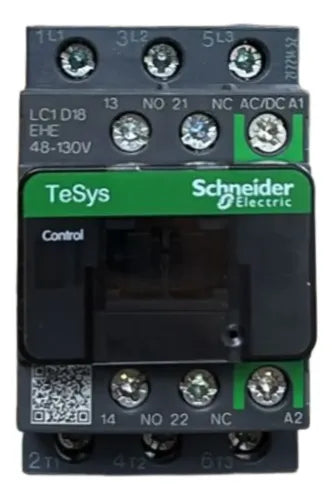 Contator Tripolar 18a Ac-3 48-130v Ca/cc Lc1d18ehe Schneider 48-130ac/dc