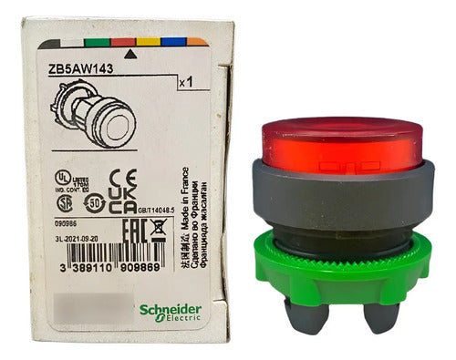 Cabeçote Para Botão Luminoso Modular 22mm Zb5aw143 Schneider Vermelho
