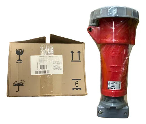 Acoplamento 2p+t 32a 380/440v 9h Vm Ip67 S3259w Steck Vermelho