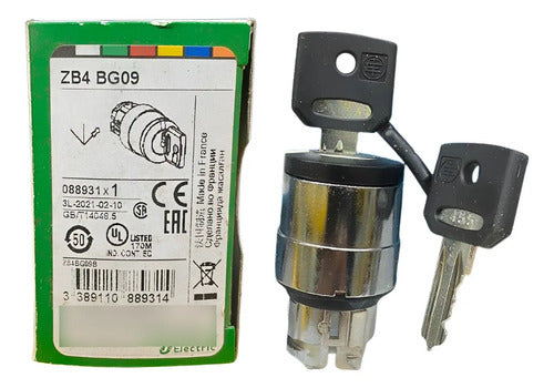 Cabecote Para Chave Seletora 22mm Metalico Zb4bg09 Schneider Preto