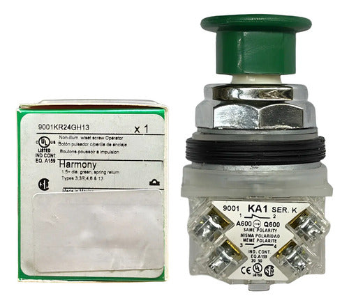 Botão 30mm Metálico 1naf Verde 9001kr24gh13 Schneider Verde -