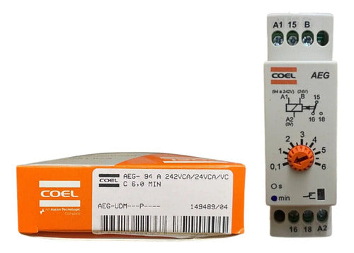 Rele Tempo Aeg 6,0min 94/242vca-24vca/vcc Coel 220-24vca Cc