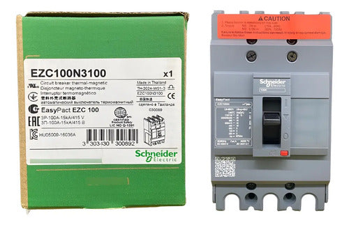 Disjuntor 100a 3p Ezc100n Ezc100n3100 Schneider