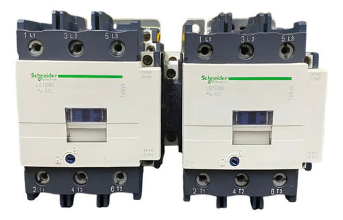 Chave Reversora Tripolar 80a 1na+1nf 110v Lc2d80f7 Schneider 110v