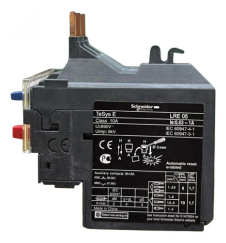 Relé Eletrônico Sobrecarga Térmica 0,63-1a Lre05 Schneider 690 Vca