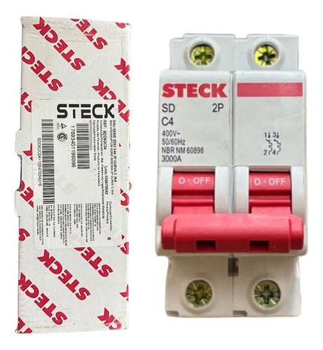 Disjuntor Bipolar Sdd62c04 4a Curva C 3ka Serie Sd62 Steck