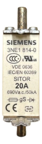 Elemento Fusível Sitor 3ne1814-0 20a Siemens 690v