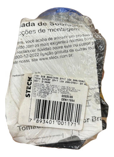 Kit Com 2: Tomada S3006 16a 2p+t 220/240v 6h Azul Steck Azul