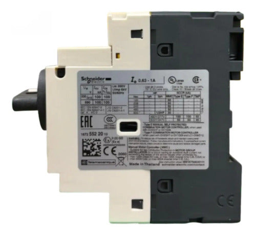 Disjuntor Motor 0,63-1a Manopla Rotativa Gv2p05 Schneider 690v 50-60 Hz