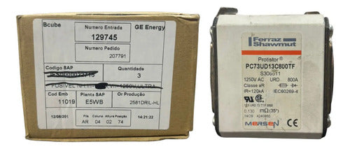 Kit Com 2 Peças: Fusivel Pc73ud13c800tf 800a 1200vca Mersen 1200v
