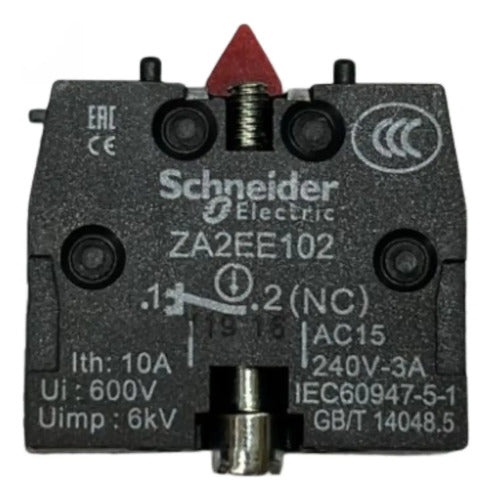 Kit Com 10 Peças: Bloco De Contato 1nf Za2ee102 Schneider Preto/vermelho 1nf