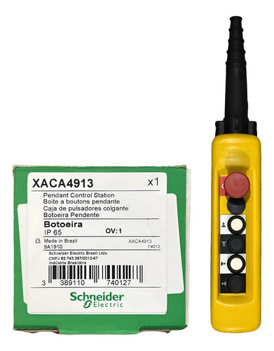 Botoeira Pendente 4 Botões 2 Velocidade Xaca4913 Schneider Amarelo