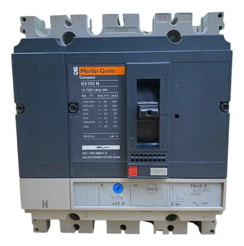 Disjuntor Tetrapolar 63a Ns100n-tm63d 29652 Schneider