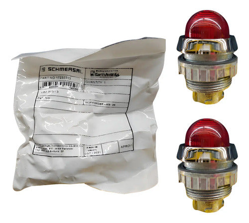 Kit Com 2: Sinaleiro Vsz313/13 30 Mm Vermelho Ace Schmersal Vermelho Não Informado