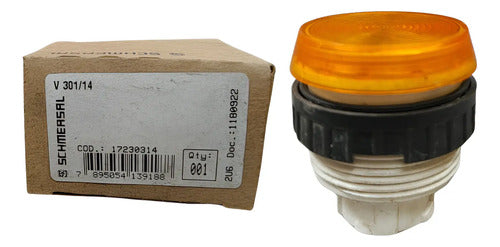 Kit Com 2: Botões Sinaleiros V301/14 30mm Amarelo Schmersal Amarelo Não Se Aplica