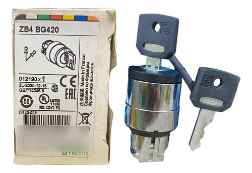 Cabecote Para Chave Seletora 22mm 2 Pos Zb4bg420 Schneider Metal Cromado