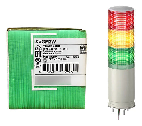 Coluna Luminosa Xvgm3w 60mm Led Vm-vd-am 220v Schneider Vermelho Verde E Amarelo 220vca