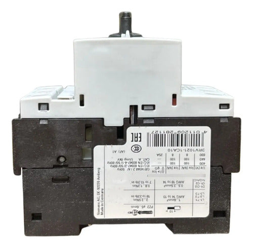 Disjuntor Motor 3rv1021-1ca10 1,8-2,5a Siemens Não Informado 50/60hz