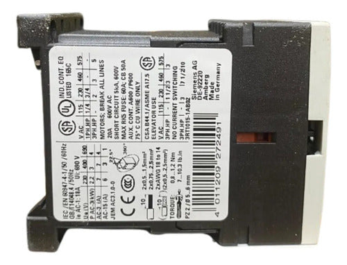 Contator 3rt1015-1ab02 7a 24v 60hz Siemens 24v