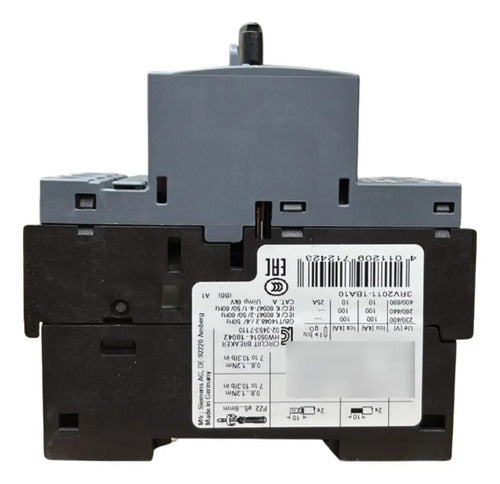 Disjuntor Motor 3rv2011-1ba10 1,4-2,0a Siemens Não Informado 50/60hz