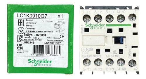 Contator Tripolar 9a 1na 380vca Lc1k0910q7 Tesys K Schneider 380-400v