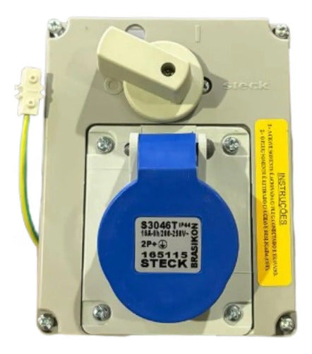 Tomada Emb 2p+t 16a 200/250 6h Azul Bq Ip44 S3046t Steck Azul