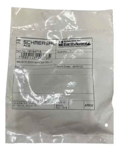 Kit Com 2x S6ls/13; 2x S6ls/15; 2x S6ls/14 Schmersal Verde Vermelho Amarelo 220