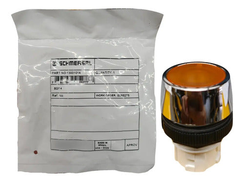 Kit Com 2: Botão B2/14 22mm Amarelo Cromado Schmersal Amarelo