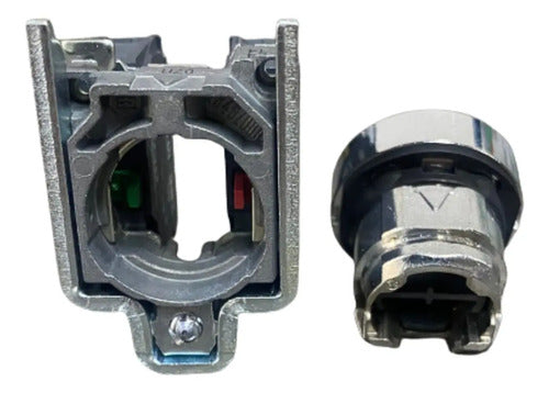 Botão Ø22mm Metálico Verde Na+nf Xb4ba35 Schneider Verde -