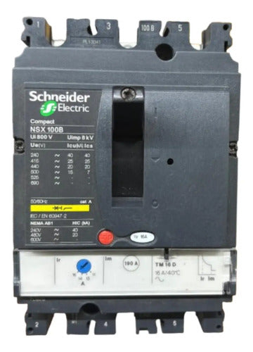 Disjuntor Tripolar 16a Nsx100b Tm16d Lv429557 Schneider