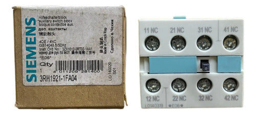Bloco De Contato Auxiliar 4nf 3rh1921-1fa04 Siemens -