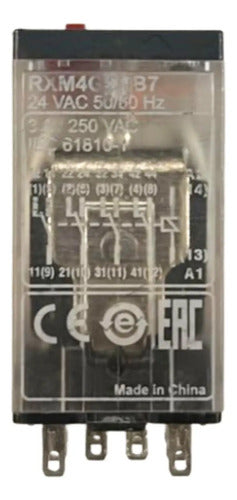 Kit Com 2: Rele Miniatura 4c/o 3a 24vca Rxm4gb1b7 Schneider 24vca