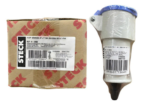 Kit Com 2: Acoplamento N3056 16a 2p+t 200/250v Azul Steck Azul