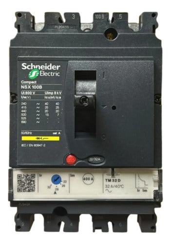 Disjuntor Tripolar 2t 32a Nsx100b-tm32d Lv429545 Schneider