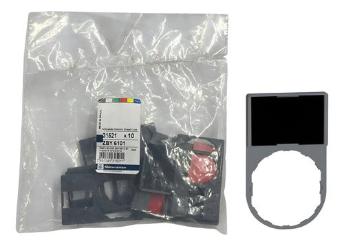 Kit Com 10 Peças: Porta Etiqueta 30x50mm Zby6101 Schneider Cinza