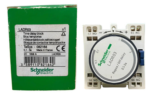Bloco De Contato Temporizador 0.1/3s Mola Ladr03 Schneider 690v