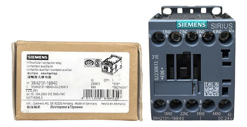 Contator Auxiliar 10a 230v 3na+1nf 3rh2131-1bb40 Siemens 230 V
