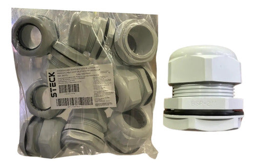 Kit Com 2: Prensa Cabo 2'' S857li Cinza Bsp2 Aletado Steck
