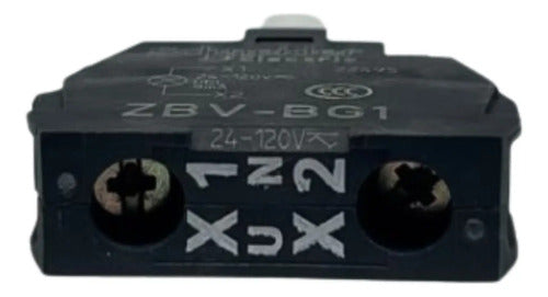 Bloco De Contato Luminoso Led Universal Bc Zbvbg1 Schneider Preto 24 A 120vca Cc