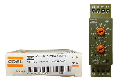 Rele Tempo Ad 3s Ad-hcs 94/242vca Coel 242vca